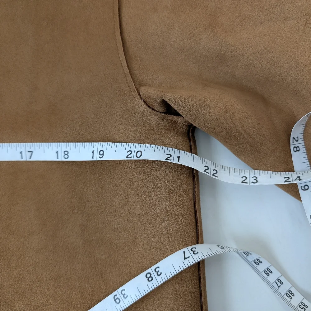 Well Worn Brown Faux Suede Button-Up  Jacket Size Medium - Picture 5 of 14